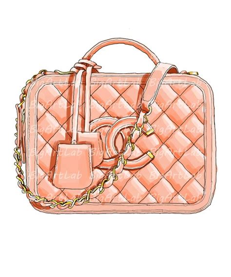 chanel bags clipart|Chanel handbag art.